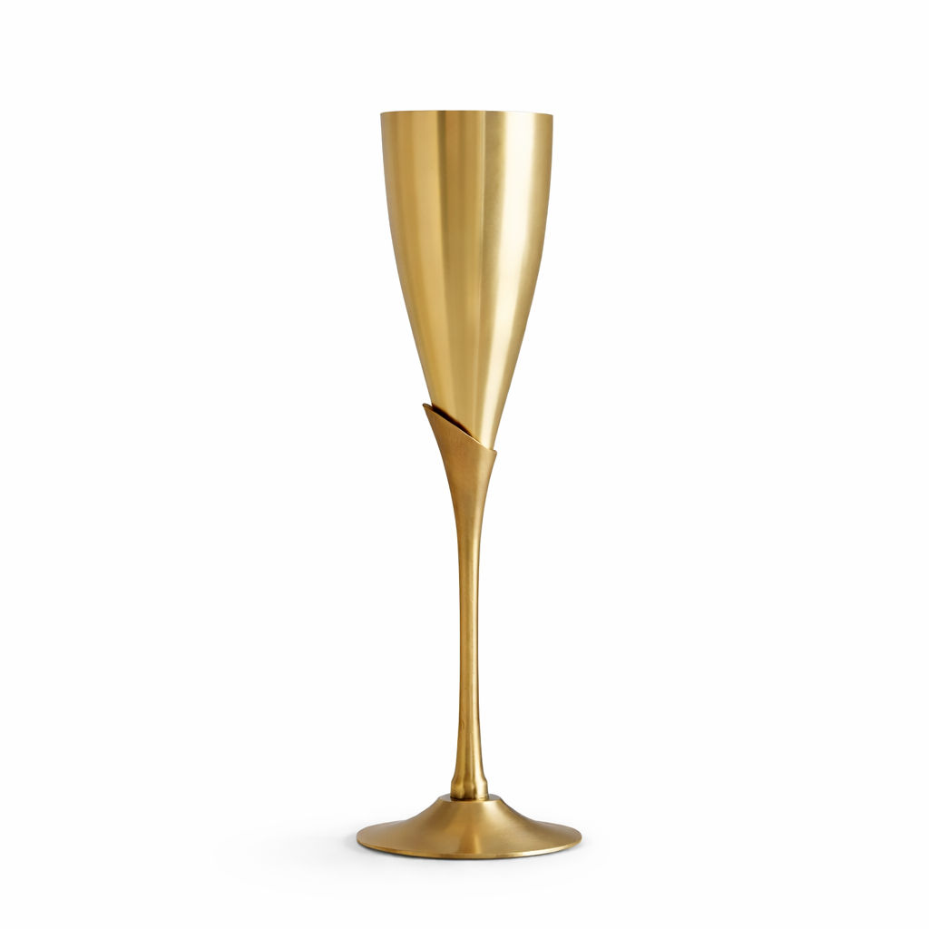 Handmade Pure Brass Antique Finish Champagne Glass Set of 2